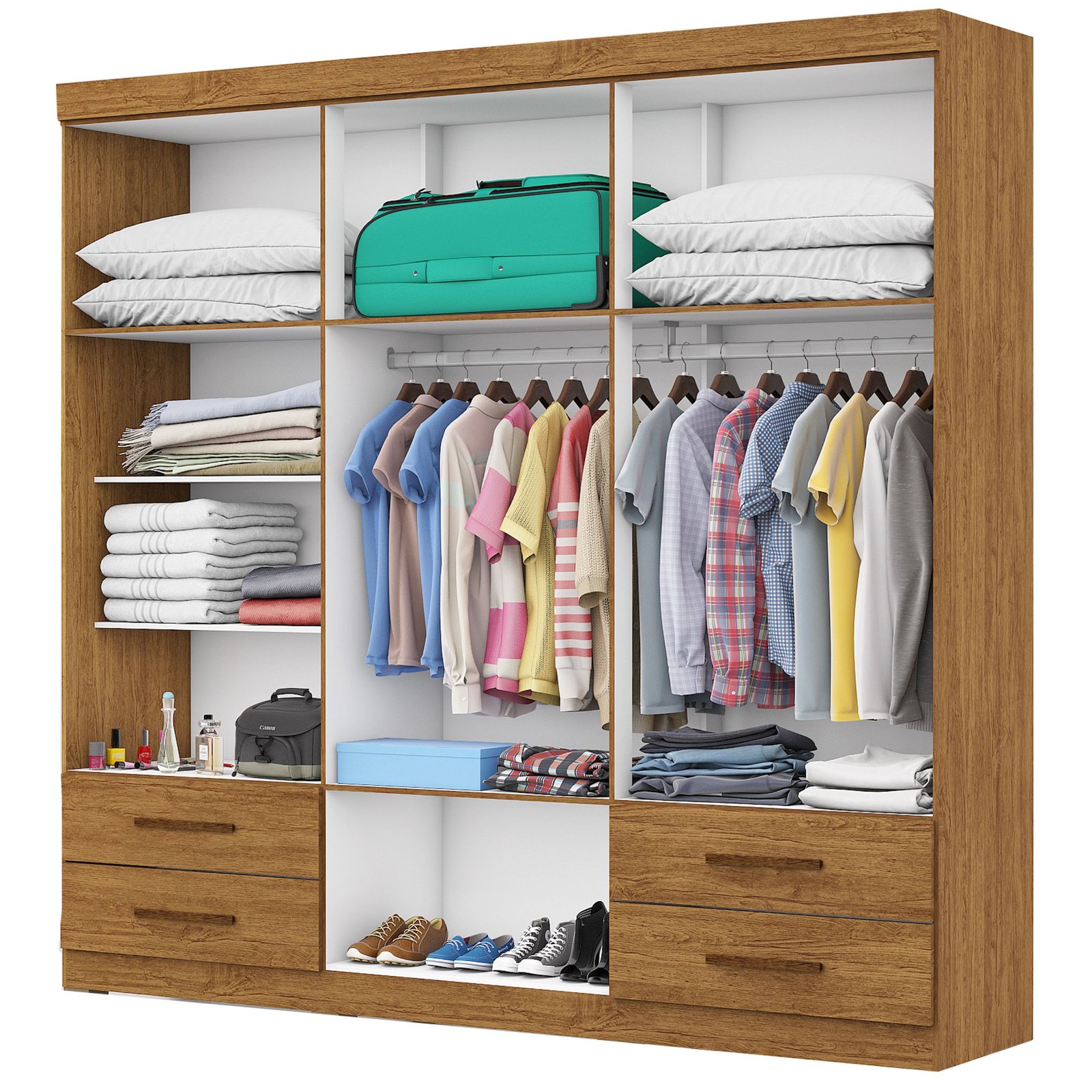 Guarda-Roupa 6 Portas Hércules(Com espelho) 1,77 m Cinamomo – CARIOCA MÓVEIS - Imagem 3
