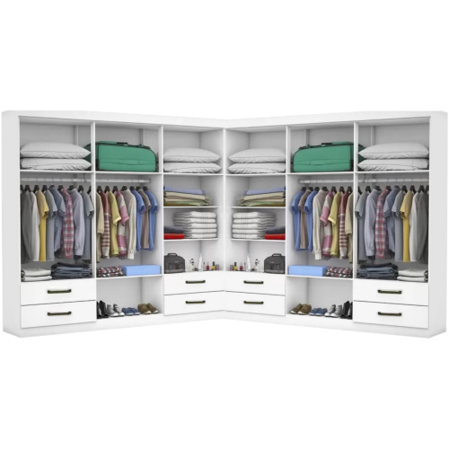Alternative view of Closet Hércules 1,77 m x 1, 77 m Branco – CARIOCA MÓVEIS