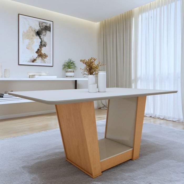 Mesa Apogeu (Tampo Maxi) 170 Amêndoa Clean/Off White - LOPAS