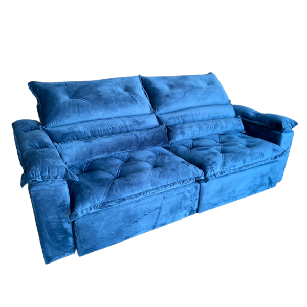 Sofá Retrátil e Reclinável Agata 240 Azul - IMPÉRIO ESTOFADOS - Imagem 2