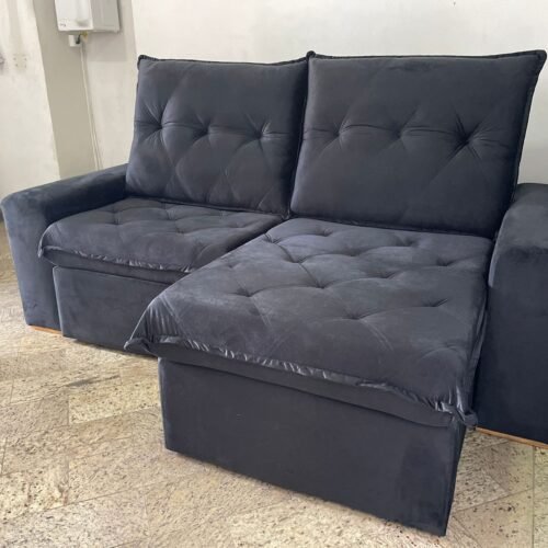 Alternative view of Sofá Retrátil e Reclinável Califórnia 2,50 m Preto - JC ESTOFADOS (PROMOÇÃO - LEVE AVARIA)