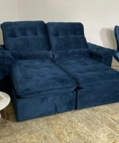 Sofá Retrátil e Reclinável Imperial 2,30 m Azul – IMPÉRIO ESTOFADOS (PROMOÇÃO - LEVE AVARIA)