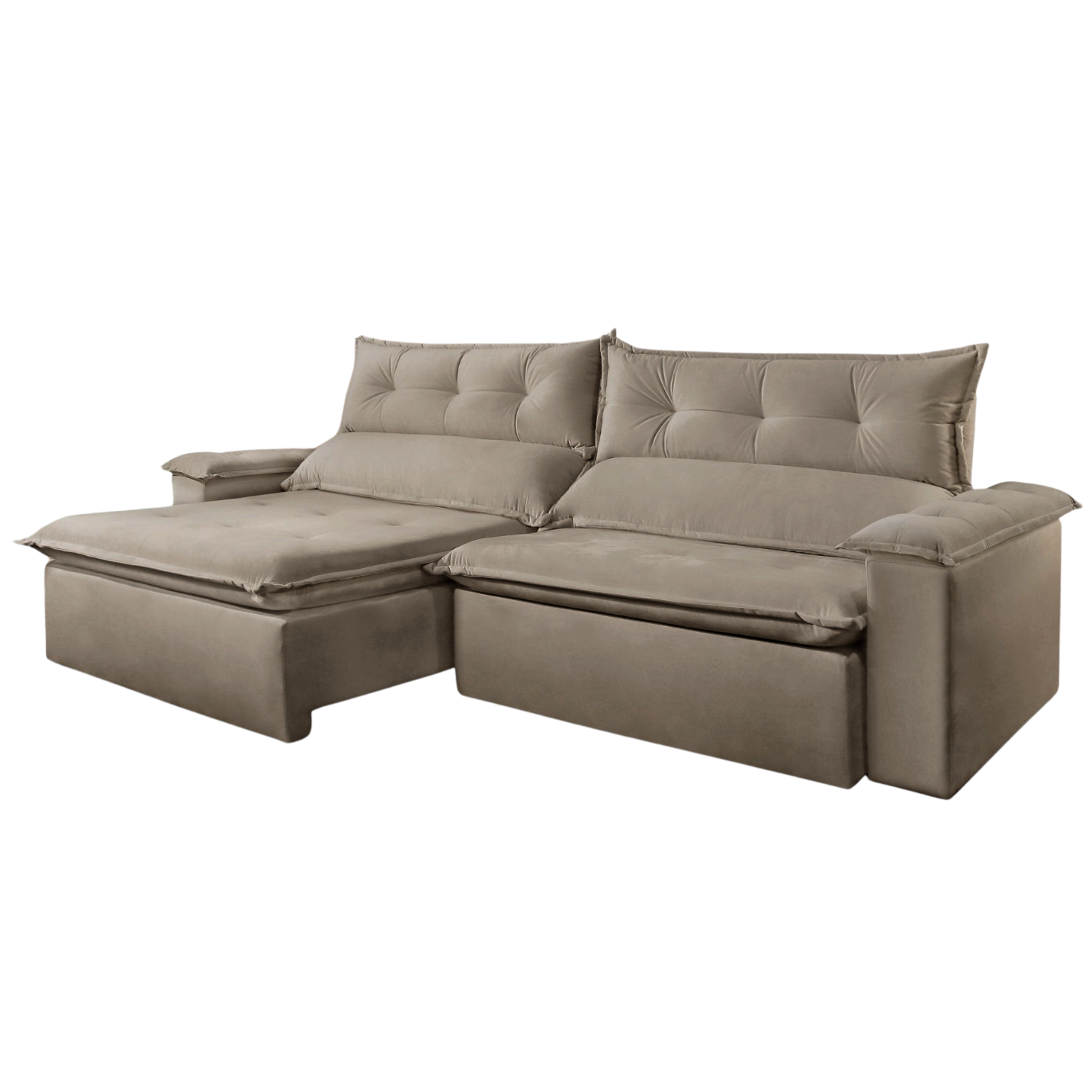 Sofá Retrátil e Reclinável 2,50 m S-102 Veludo Capuccino 1192 - SUPREMA ESTOFADOS - Imagem 2