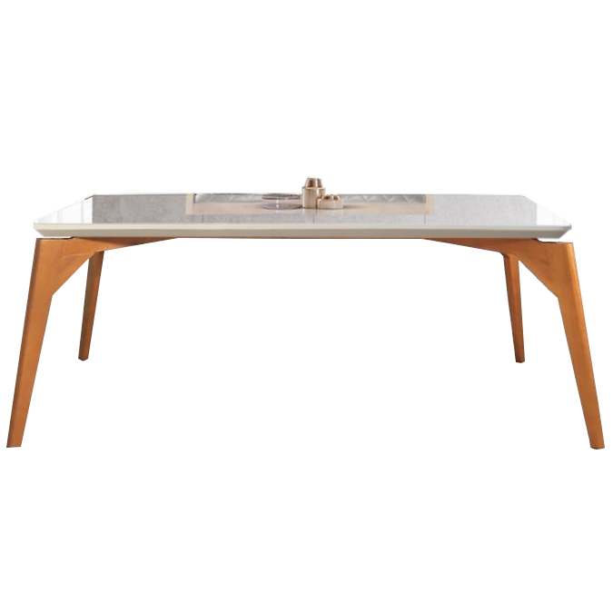 Mesa Tiradentes 120 Imbuia Natural/Vidro Off White - MARKA MÓVEIS - Imagem 3