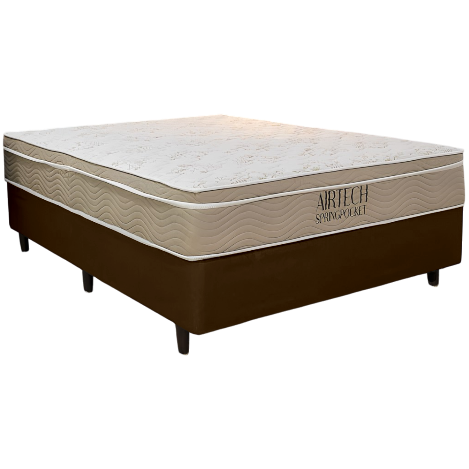 Colchão Casal Airtech Springpocket 25 cm D26 Molas Ensacadas + Base Simples Corino Marrom – ORTOBOM + BIOSTAR - Imagem 2
