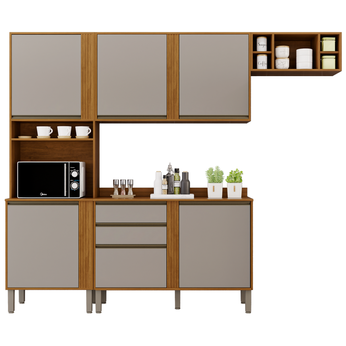 Cozinha 4 Peças Pérola Cinamomo/Off White - SALLÊTO - Imagem 3
