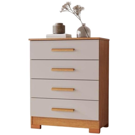 Comoda 4 Gavetas Lidia Cinamomo/Off White - JCM MOVELARIA - Imagem 3