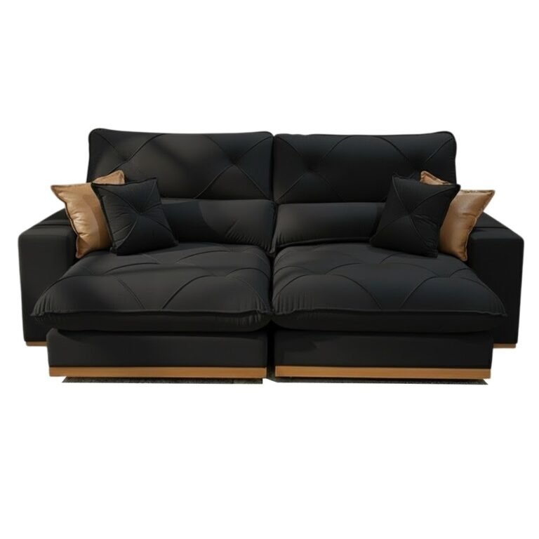 Sofá Retrátil e Reclinável Grambelo/Gran Bello 2,50 m Veludo Preto 14 – D SALA DECOR ESTOF - Imagem 2