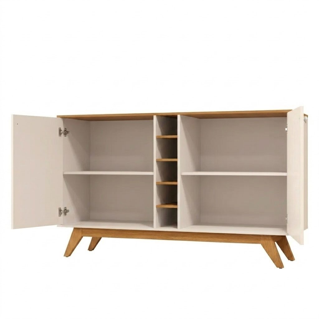 Buffet 4 Portas Jocasta Off White/Cedro - SAL MOVELARIA - Imagem 5