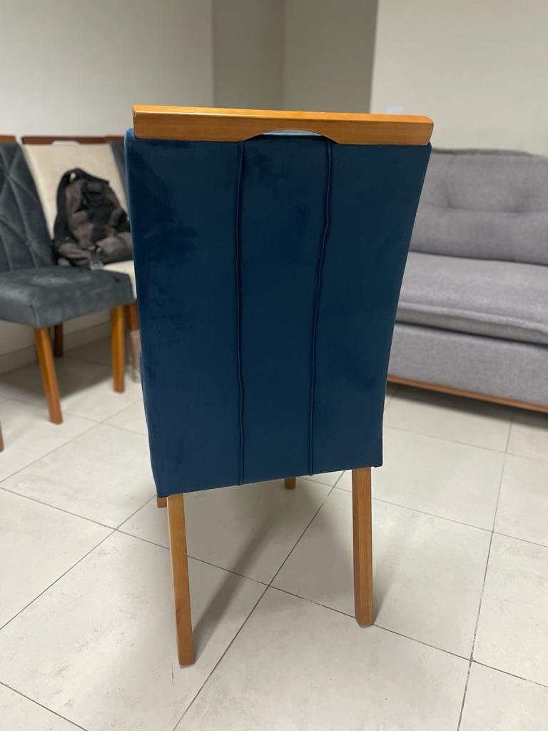Kit 2 Cadeiras Sophia Veludo Azul 107 - WM DECOR - Imagem 4