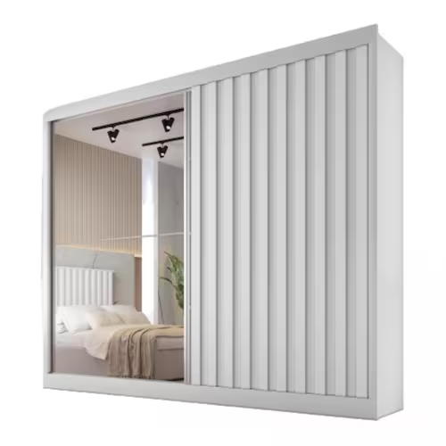 Guarda-Roupa 2 Portas Atlanta 2,06 m Branco Acetinado - MÓVEIS EUROPA - Imagem 2
