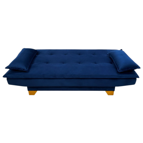 Alternative view of Sofá Cama Veneza 1,88 m Veludo Azul 185 - TOP ESTOFADOS