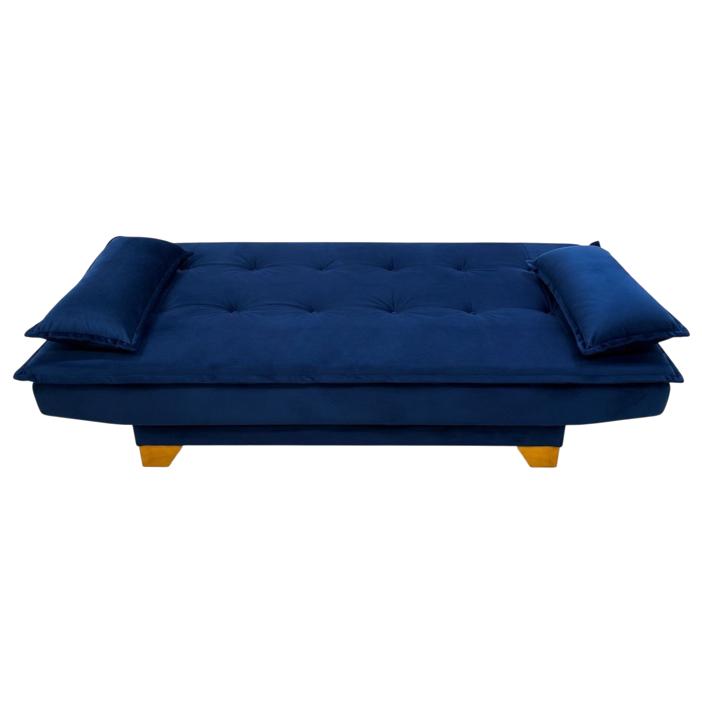 Sofá Cama Veneza 1,88 m Veludo Azul 185 - TOP ESTOFADOS - Imagem 2