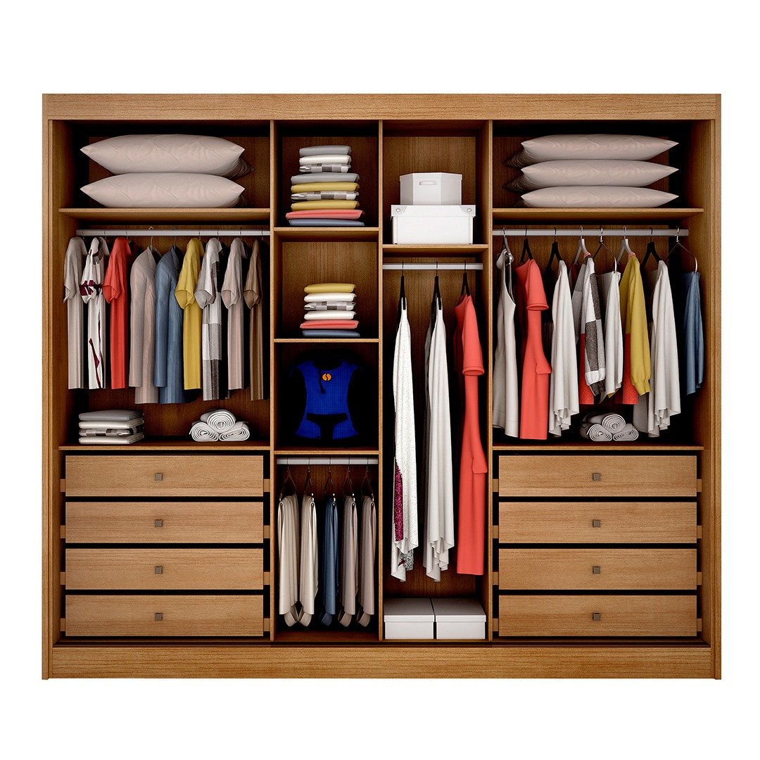 Guarda-Roupa Diamond Plus (1 porta espelhada) 2,412 m Cumaru/Fendi/Cumaru - NOVO HORIZONTE - Imagem 5