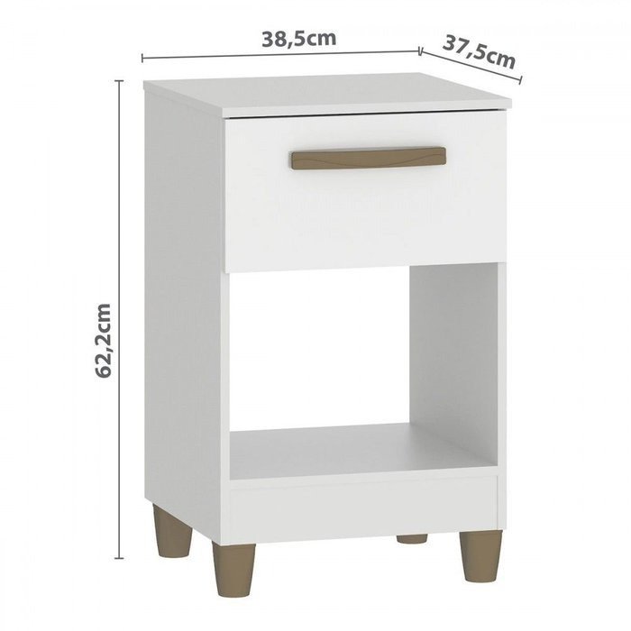Mesa de Cabeceira Prada MC210 Branco - FELLICCI - Imagem 3