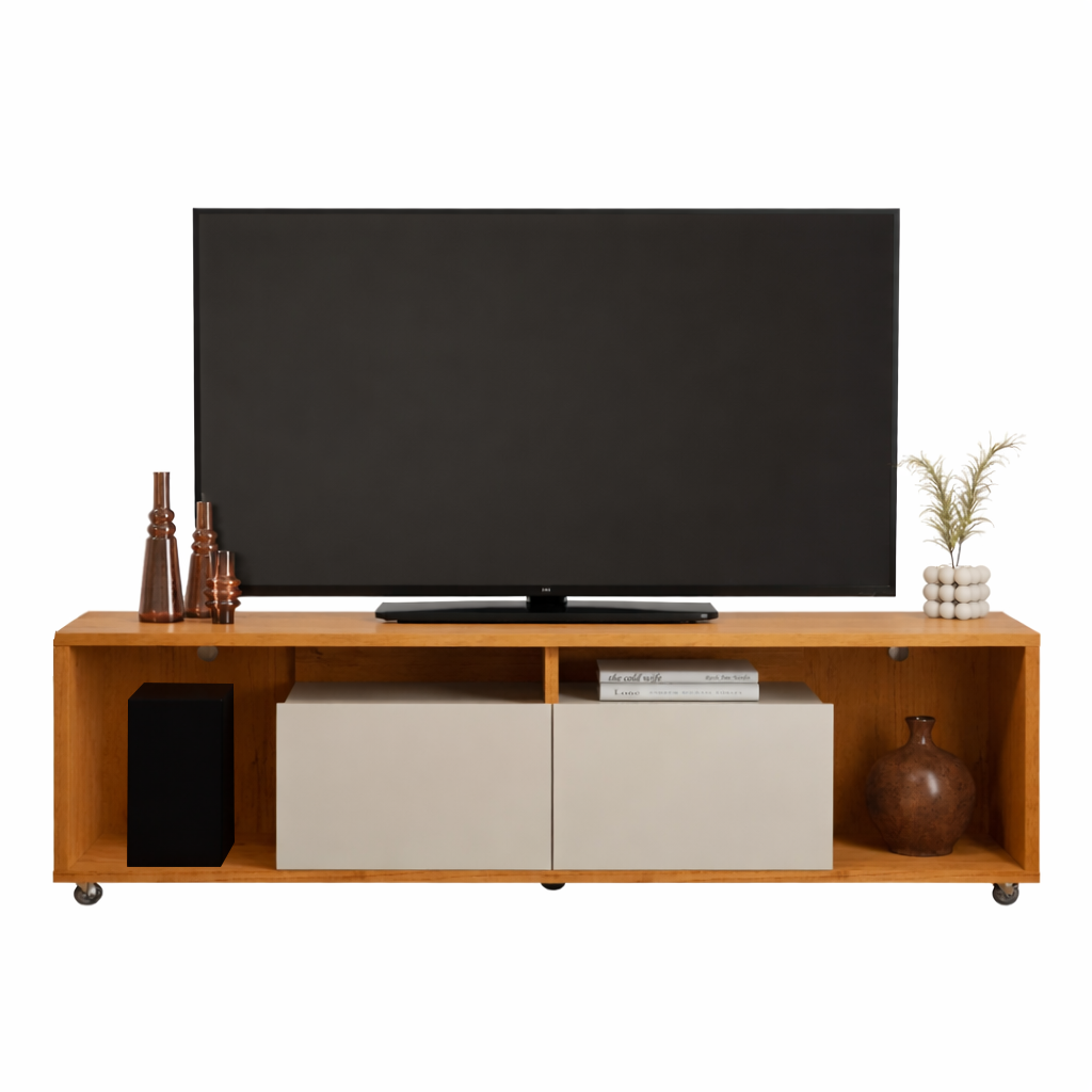 Rack até 75" Move 1.8 Cinamomo/Off White - PATRIMAR - Imagem 6