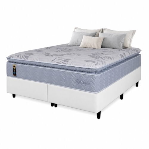 Alternative view of Colchão Queen High Comfort 34 cm D28 Molas Ensacadas + Base Simples Corino Branco – KING KONFORT COLCHÕES + BIOSTAR