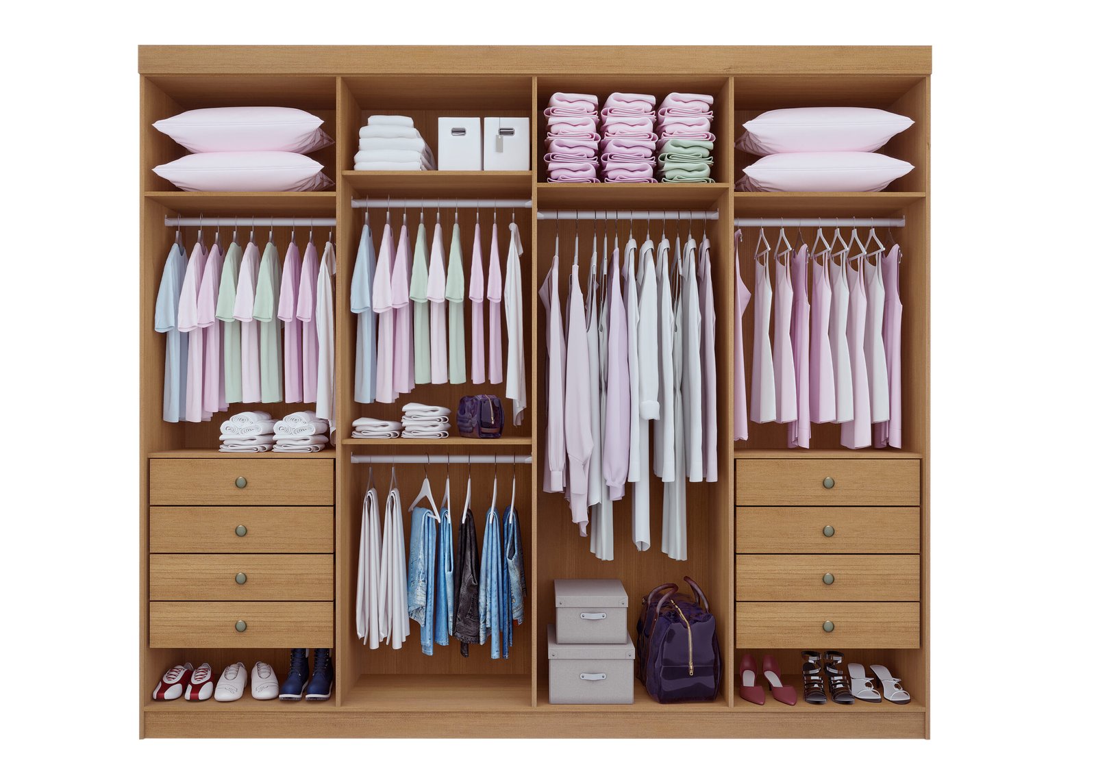 Guarda-Roupa 8 Portas Daymond 2,75 m Branco/Ripado – D’DORO MÓVEIS - Imagem 3