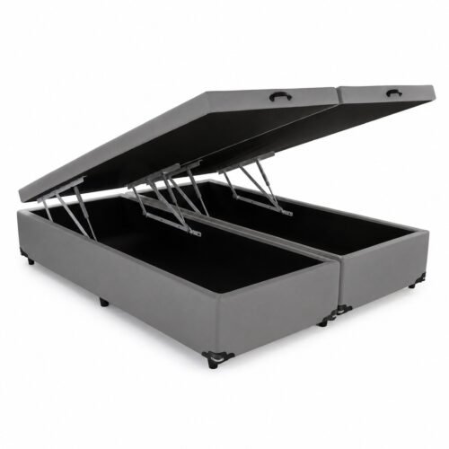 Base Box Queen Baú Corino Cinza – BIOSTAR