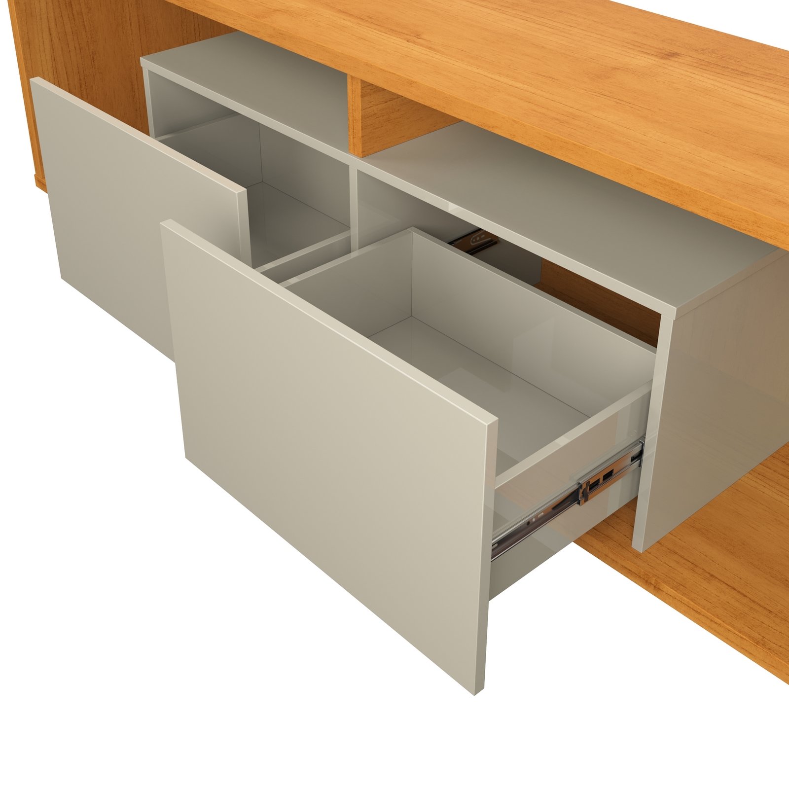 Rack até 75" Move 1.8 Cinamomo/Off White - PATRIMAR - Imagem 2