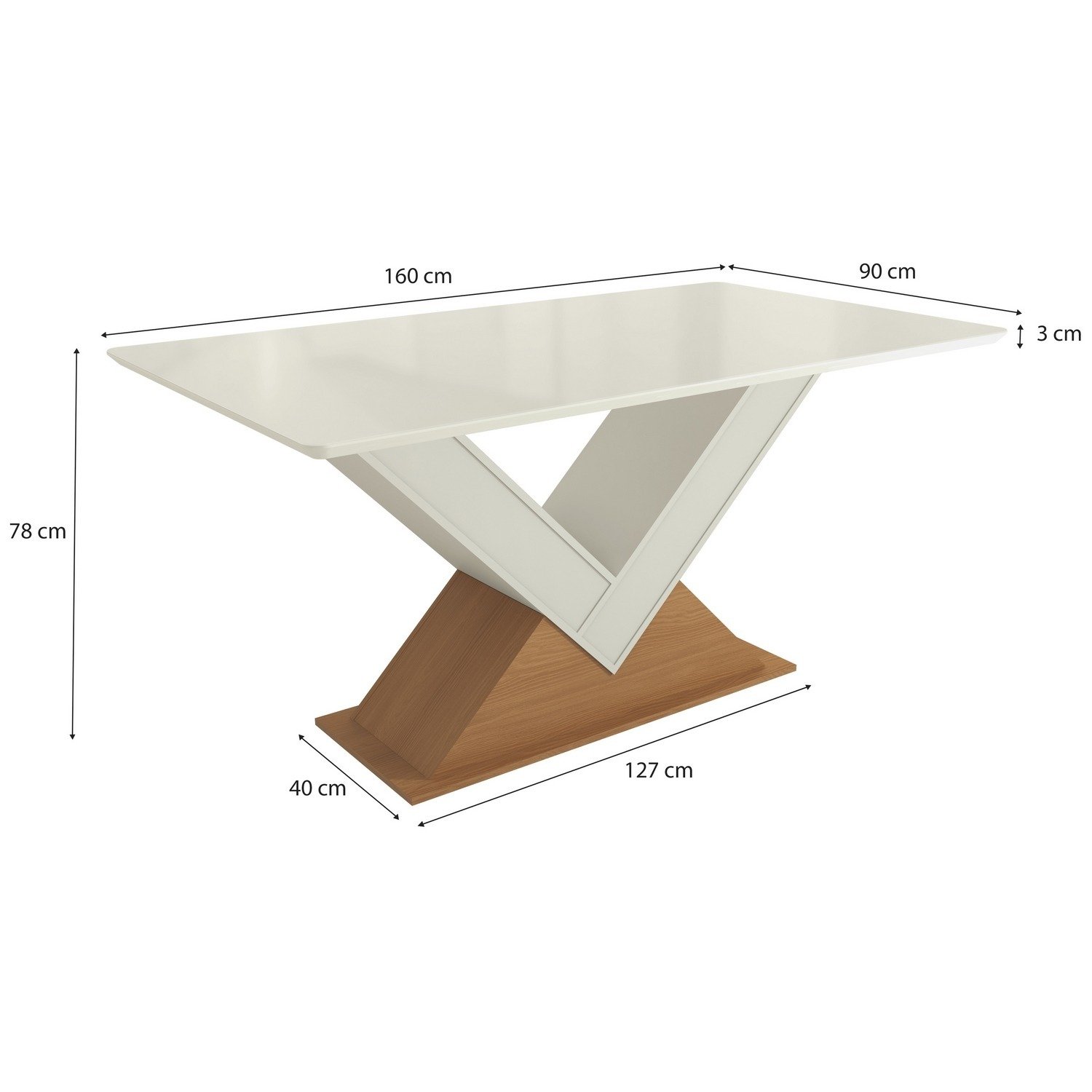 Mesa Amora BA35 160 Canela/Off White com 6 Cadeiras Ravenna Linho Cinza – KAPPESBERG + GARDIM MÓVEIS - Imagem 5