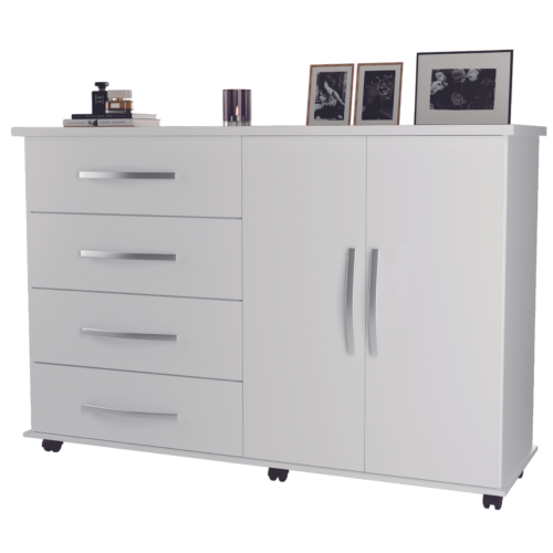 Alternative view of Cômoda 4 Gavetas com Sapateira Dupla Bali Branco - MÓVEIS PRIMUS