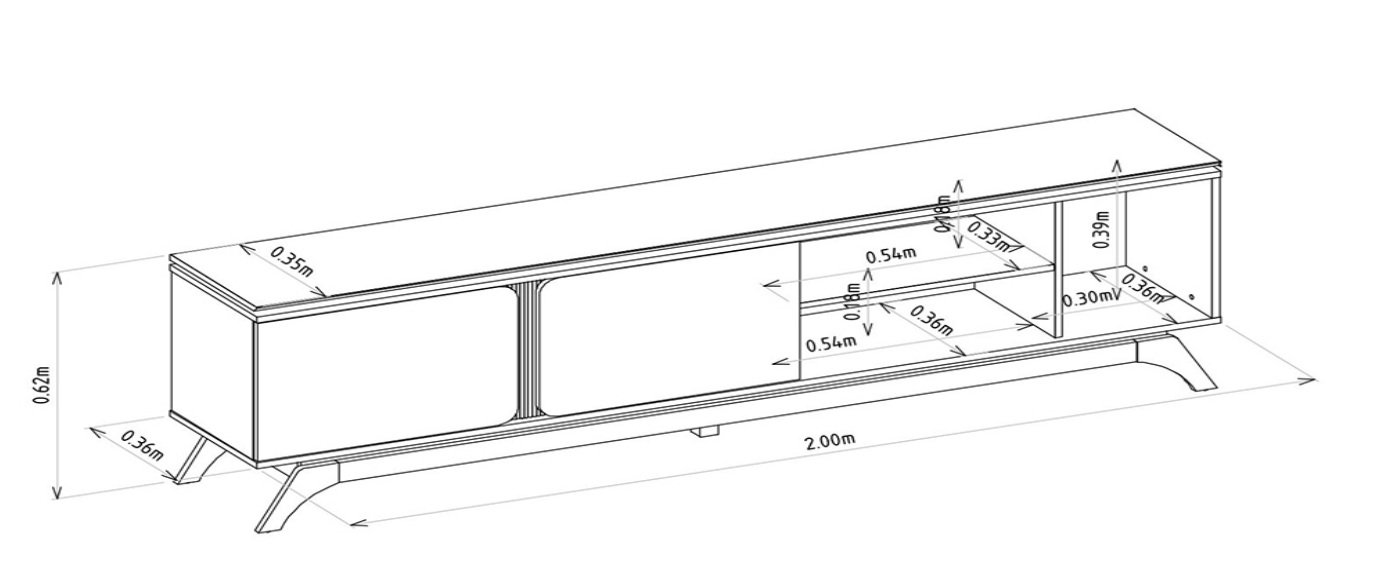 Rack ate 70" Istambul Nature/Off White - LINEA BRASIL - Imagem 3