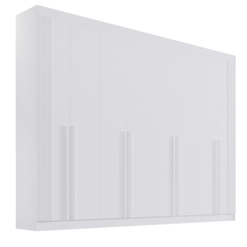 Alternative view of Guarda-Roupa 8 Portas Daymond 2,75 m Branco/Ripado – D’DORO MÓVEIS
