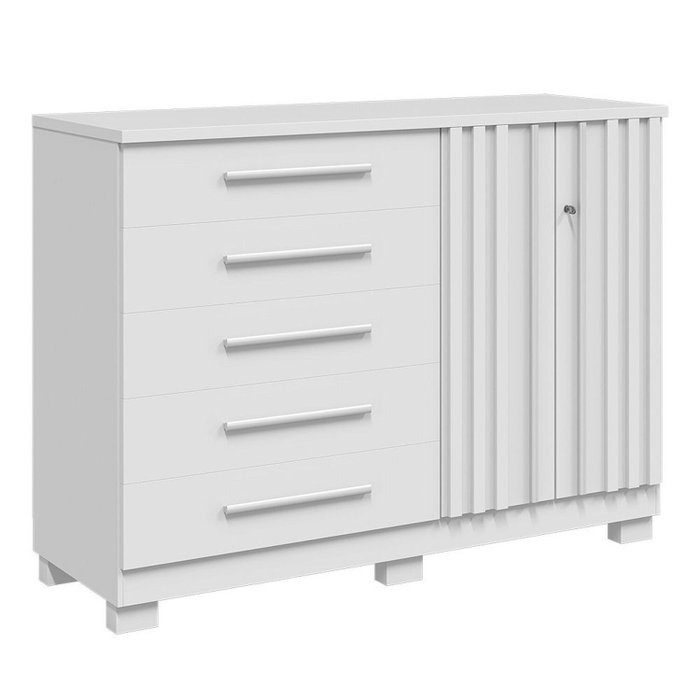Cômoda 5 Gavetas com Sapateira Dupla Bella Branco - ACP MÓVEIS - Imagem 3
