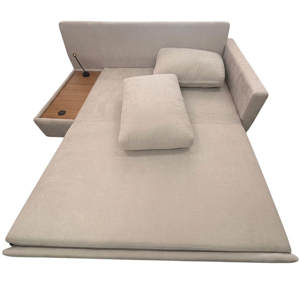 Sofá Cama Allure Ref.4003 2,02 m Linho Bege - GRALHA AZUL - Imagem 7