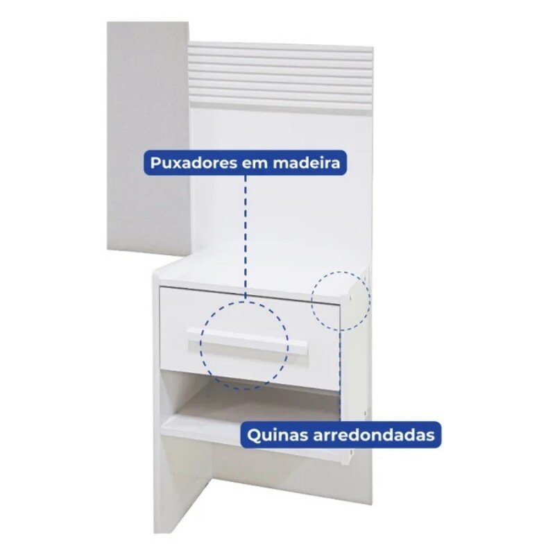 Cabeceira Queen 1,60m Íris Cinamomo/Off Acolchoada Linho Bege e Detalhe Ripado - D Doro - Imagem 6