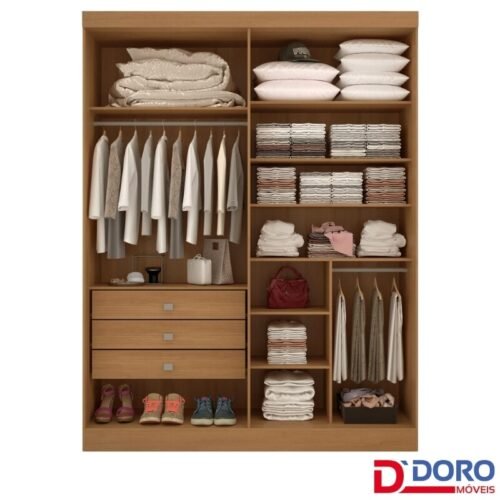 Alternative view of Guarda-roupa Casal 1,85m Da Vinci Plus Branco 4 Portas 3 Gavetas 100% MDF - D Doro