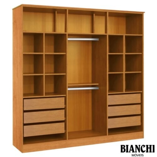 Alternative view of Guarda-roupa Casal 2,30m Bianca Nature/Off 6 Portas 6 Gavetas 100% MDF - Bianchi