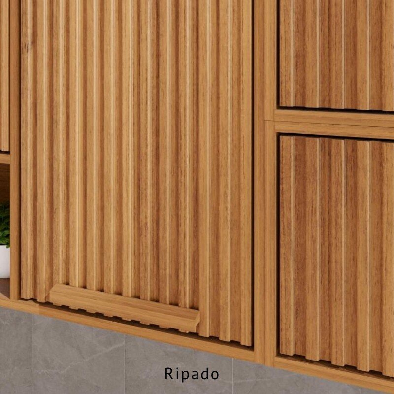 Aéreo de Cozinha Ripado 1,20m Flórida Cinamomo com Porta Basculante - Sallêto - Imagem 4