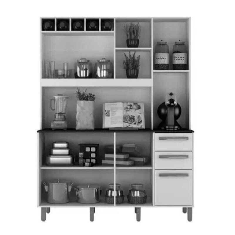 Armário de Cozinha 1,46m Granada Cinamomo/Off White - Valdemóveis - Imagem 2