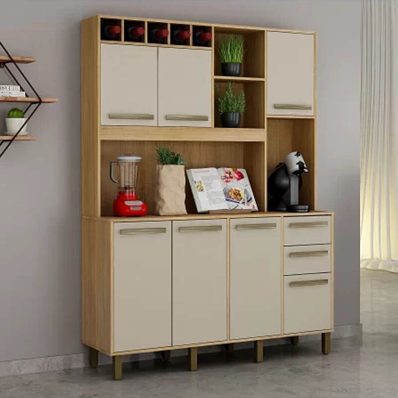Armário de Cozinha 1,46m Granada Cinamomo/Off White - Valdemóveis