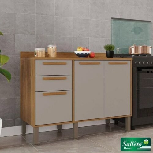 Balcão de Cozinha 1,20m Flórida Cinamomo/Off - Sallêto