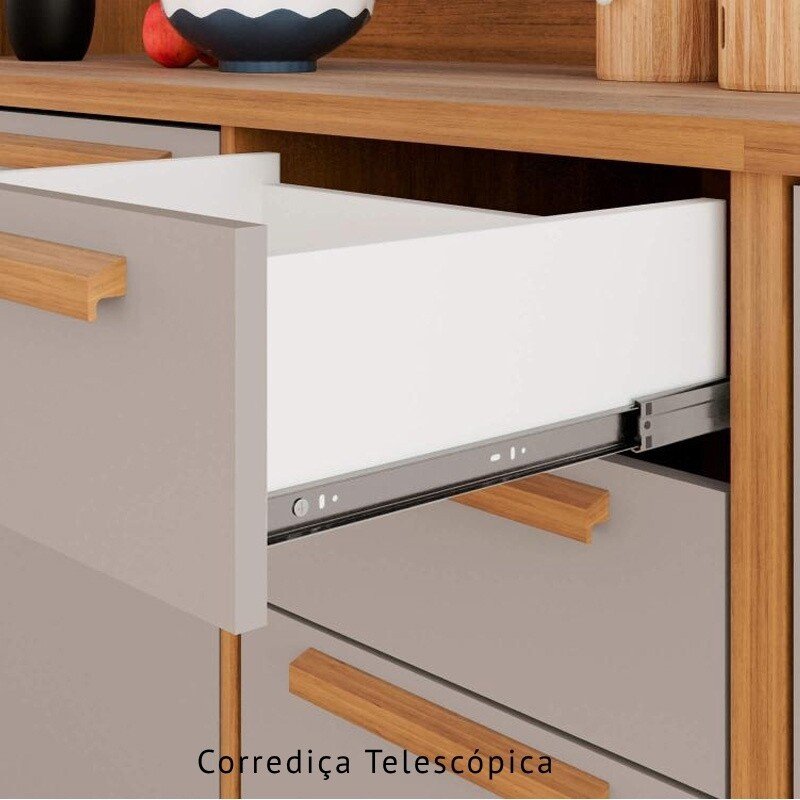 Balcão de Cozinha 1,20m Flórida Cinamomo/Off - Sallêto - Imagem 4