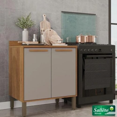 Balcão de Cozinha 0,80m Flórida Cinamomo/Off - Sallêto