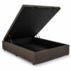 Base Box Baú Casal Confort Sued Marrom Blindado 138x188x45 cm - Issacar