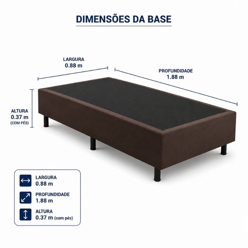 Base Box Solteiro Sued Marrom 88x188x37 - Ortobel - Imagem 5