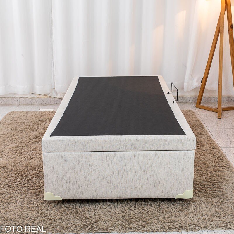 Base Box Baú Solteiro Confort Linho Palha Blindado 88x188x45 - Issacar - Imagem 4