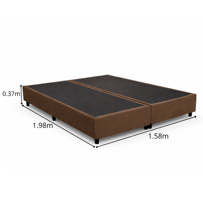 Base Box Queen Bipartida Sued Marrom 158x198x37 cm - Ortobel - Imagem 3