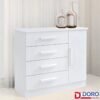 Cômoda 1,10m Firenze Branco 4 Gavetas e Sapateira - D Doro