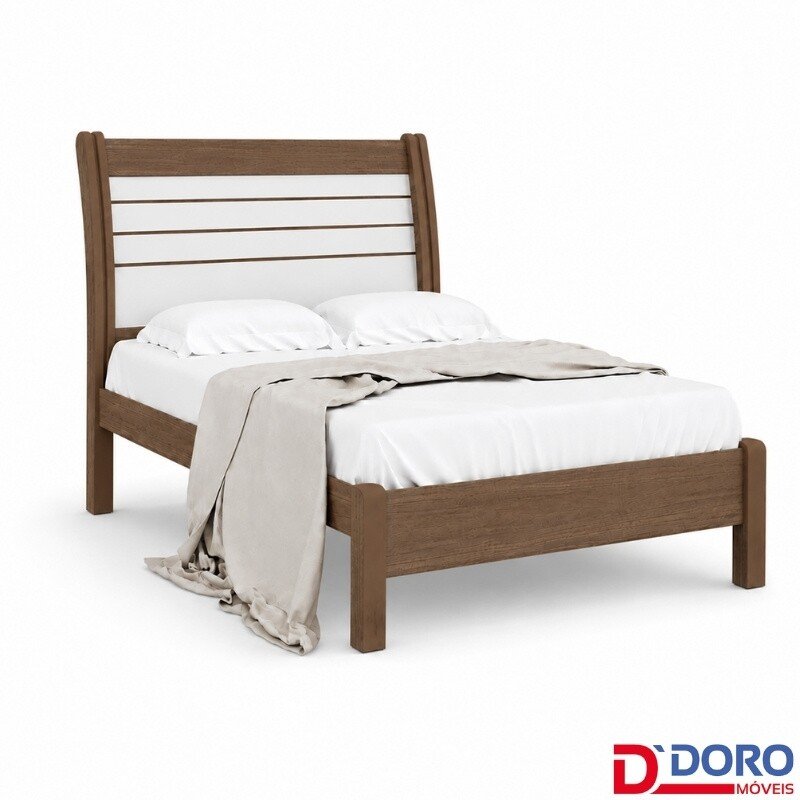 Cama Casal Esmeralda Plus Castanho/Off - D Doro