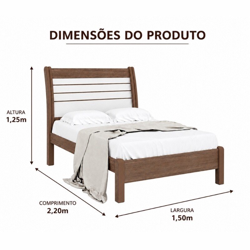 Cama Casal Esmeralda Plus Castanho/Off - D Doro - Imagem 3