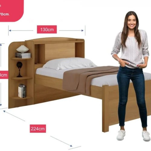 Alternative view of Cama Solteiro Milênio Cinamomo 1,30m Cabeceira com Baú 100% MDF - D Doro