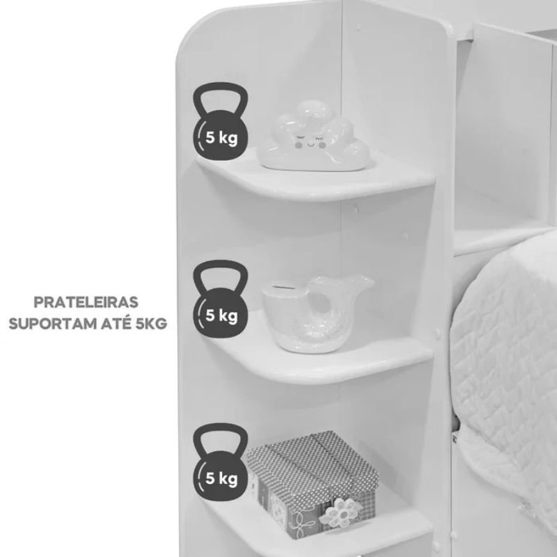 Cama Solteiro Milênio Castanho 1,30m Cabeceira com Baú 100% MDF - D Doro - Imagem 8