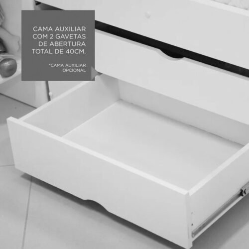 Alternative view of Cama Auxiliar Solteiro Box Plus Cinamomo com 2 Gavetas 100% MDF - D Doro