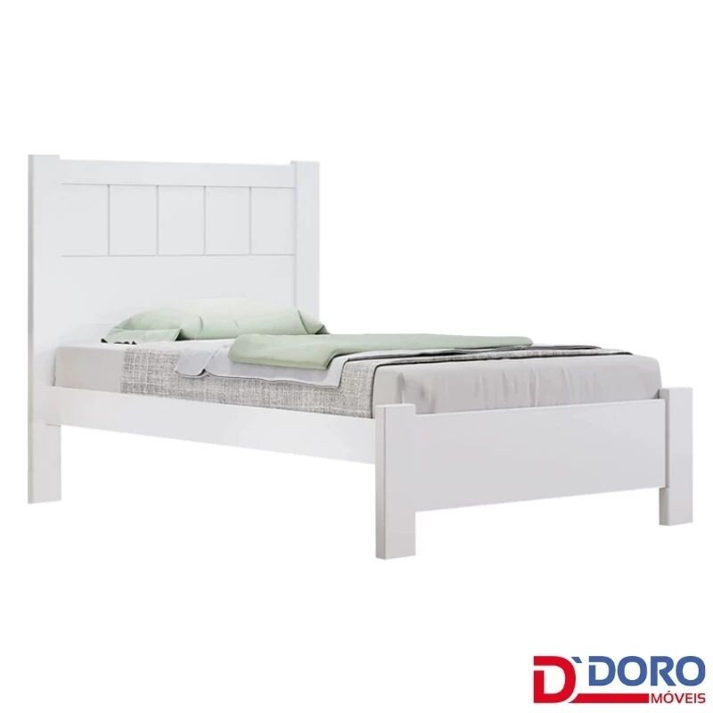 Cama Solteiro Primícia Branco D Doro + Cama Auxiliar Solteiro Barcelona Branco Tebarrot - Imagem 3